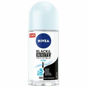 Nivea Black & White Invisible Pure Antiperspirant Roll-on 50ml - Semn de avertizare