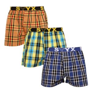 3PACK férfi bő szárú boxeralsók Styx sportos gumipánt többszínű (3B092140) L 131908318 - Férfi ruházat