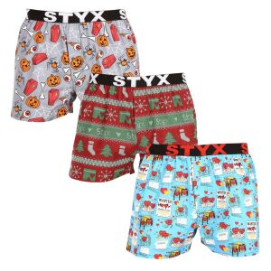 3PACK férfi bő szárú boxeralsók Styx art sportos gumipánt többszínű (3B16826) XXL 131908504 - Férfi ruházat