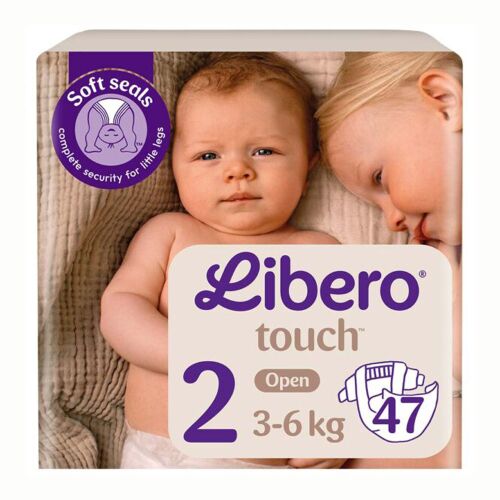 Libero Touch 2 baba pelenka, 3-6 kg, 47 darabos csomag, puha és kényelmes illeszkedés