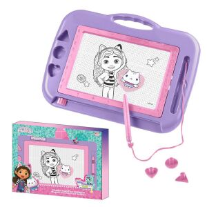 Tabla magnetică de desen Gabby's Dollhouse Adventures pentru copii, include stilou și ștampile - Table de scris si desenat