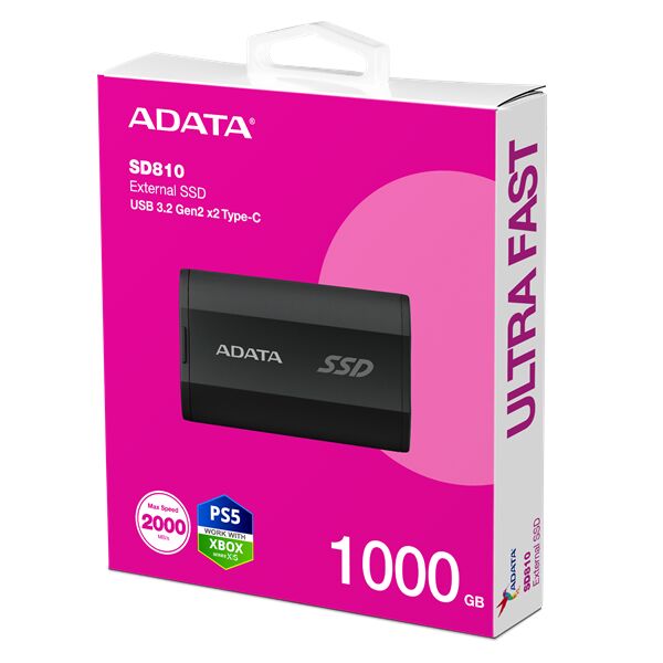 Adata ssd külső usb 3.2 1tb sd810, fekete SD810-1000G-CBK