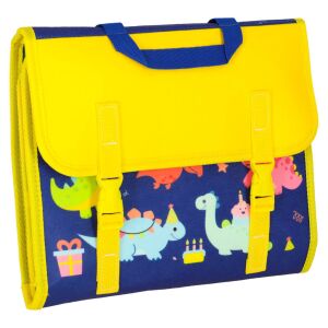 Érzékszervi manipulációs tábla montessori hátizsák tok kék