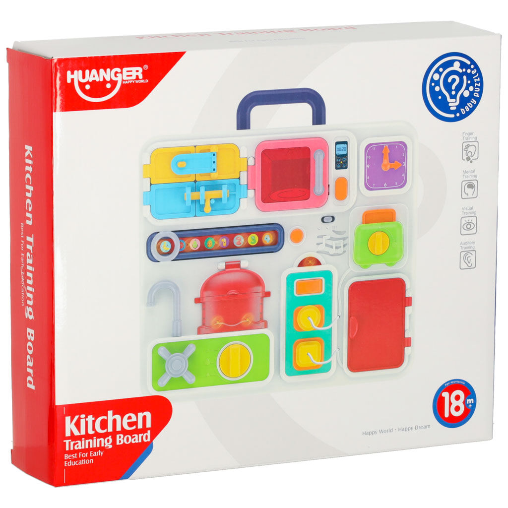 Érzékszervi manipulációs tábla montessori konyhaóra fényhang