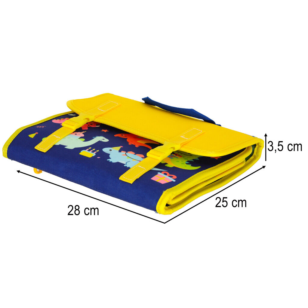 Érzékszervi manipulációs tábla montessori hátizsák tok kék