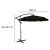 Nagy folding garden parasol with extended arm, black, dimensions