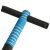 Close-up of the blue and black foam handle of a pogo stick