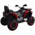Szögletes hátsó nézet a piros és fekete gyermek elektromos quad bike-ról