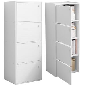 Moderner weißer Schrank mit offenen Regalen zur Aufbewahrung - Kinder & Jugendmöbel