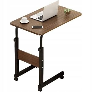 Mobiler Laptoptisch mit Rollen, höhenverstellbar, dunkelbraune Tischplatte - Schlafzimmermöbel