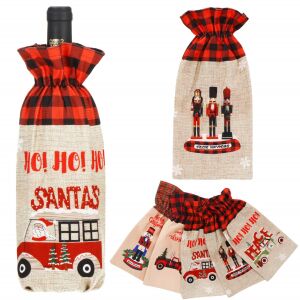 Ca1052 Husă de sticlă de Crăciun cu autobuzul lui Moș Crăciun, spărgător de nuci și alte modele festive - Springos