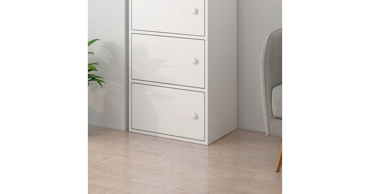 Comodă spațioasă de sertare dulap mare alb retro loft 131896300