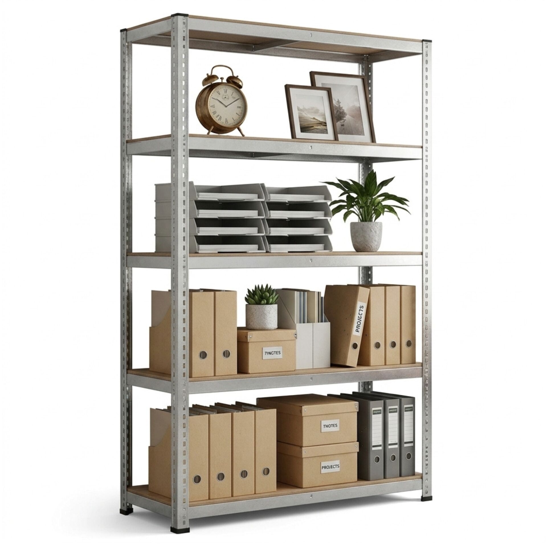 E-shop Pepita Kovový priemyselný regál s MDF doskami 180x90x40cm - nosno...