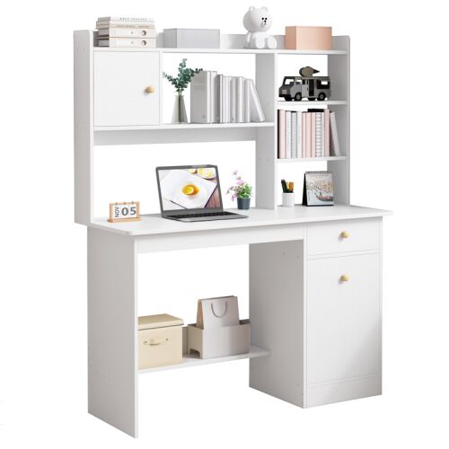 Computertisch, Schreibtisch für Laptop, minimalistisch, 7 POLCCAL, weiß 139891363