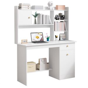 Fodym számítógépasztal, íróasztal, fehér 7 polccal 139891327 - Fodym