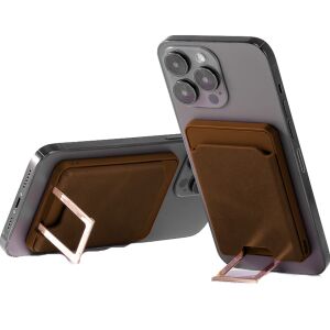 Accesoriu pentru telefon 3 in 1 KipHome, incarcator Wirelles Magsafe, portofel si suport, maro 131952565 - Încărcătoare wireless