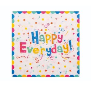 Set 20 Servetele de Masa, KipHome, din Hartie, 33 x 33 cm, Model Happy Everyday, Multicolor 131952756 - Șervețele