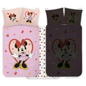 Disney Minnie Heart sötétben világító gyerek, ovis ágyneműhuzat 100x135cm, 40x60cm 131976650