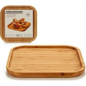 Tablett für Snacks Braun Bambus 20 x 1,5 x 20 cm 131980787 - Servierschalen