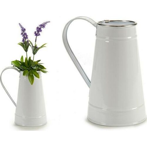 Doniczka Srebrzysty Metal Biały 11,5 x 18,5 x 17 cm 131985119