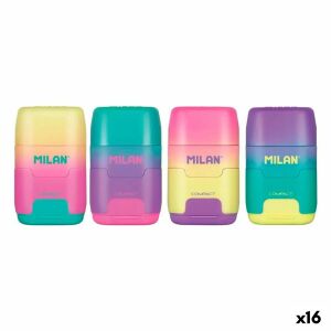 Set aus Radiergummi und Bleistiftspitzer Milan Compact Sunset Bunt (16 Stück) 131985976 - Schulanfang, Schulmaterialien