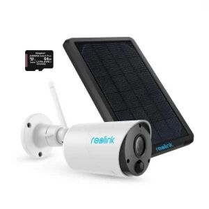 Überwachungskamerapaket mit Solarpanel und MicroSD-Karte 64 GB, Reolink Argus ECO-V2 WIFI, 3MP HD-Auflösung, 131985985