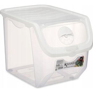 Coș de legume Transparent Alb Stivuibil Plastic (12 L) 131986488 - Recipiente de depozitare pentru bucătărie