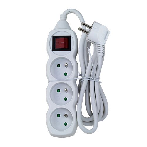 Esperanza 3 csatlakozós fehér elosztósáv kapcsolóval 1.5m 136031971