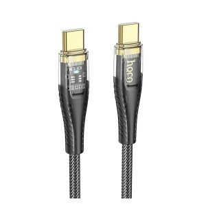 HOCO U121 adatkábel Type-C - Type-C, cipőfűző, FEKETE 131992406 - USB kábel