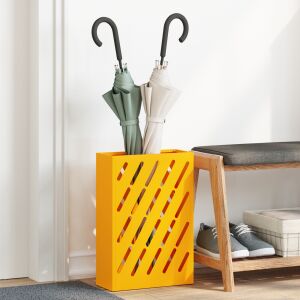 vidaXL Napernyő Állvány tárolóval mustársárga 28 x 12 x 41 cm Acél 131993914 - Esernyőtartó