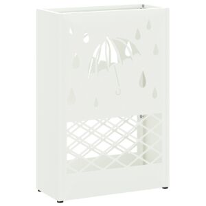 vidaXL Napernyő Állvány tárolóval Fehér 28 x 12 x 41 cm Acél 141303074 - Esernyőtartó