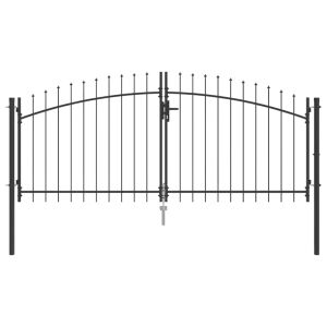 vidaXL Szürke Acél Kerti Kapu Zárral 150x300 cm - Kertkapu