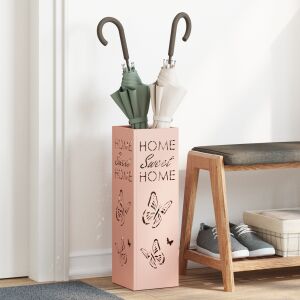 vidaXL Napernyő Állvány Rózsaszín 15.5 x 15.5 x 49 cm Fém 131995550 - Esernyőtartó