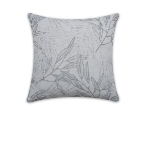 Jacquard Sötétzöld Díszpárna Levél Mintával, 45x45 cm - Díszpárna