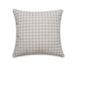 Bézs és fehér tyúklábmintás díszpárna, 45x45 cm - Díszpárna