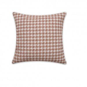 Narancs-fehér tyúklábmintás díszpárna, 45x45 cm - Díszpárna