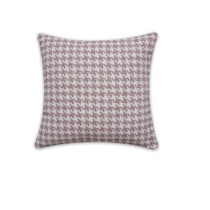 Rózsaszín és fehér tyúklábmintás díszpárna, 45x45 cm - Díszpárna