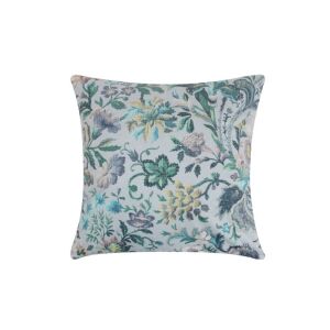 Virágmintás zöld díszpárna 45x45 cm - Díszpárna