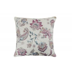 Virágmintás rózsaszín díszpárna, 45x45 cm - Díszpárna