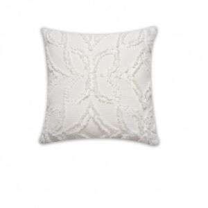 Fehér díszpárna virágmintával, 45x45 cm - Díszpárna