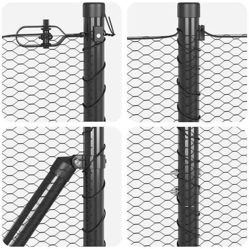 vidaXL Hatszögletű kerítés talajrögzítő 25 x 1,6 m PVC-bevonatos acél