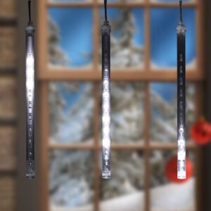 Home G 10201 LED-es jégcsap fényfüzér, 3,33x0,21 m / 200 db hidegfehér LED, 10 db jégcsap, átlátszó vezeték, fényjáték, hálózati adapter, kül- és beltéri kivitel 132049834 - Fényfüzér