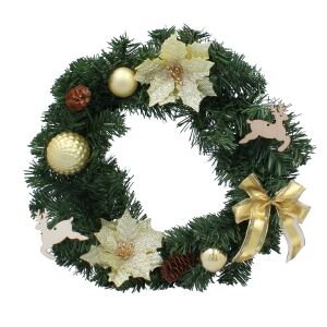 Aranyszínű 40 cm-es ünnepi koszorú 135964929 - Koszorú