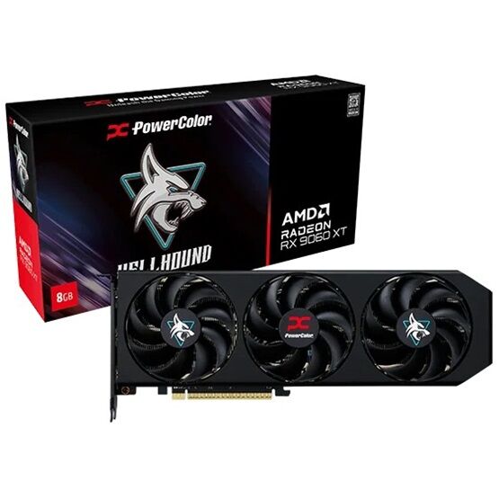 PowerColor AMD RX 9060 XT Hellhound 8GB GDDR6 - RX9060XT 8G-L/OC