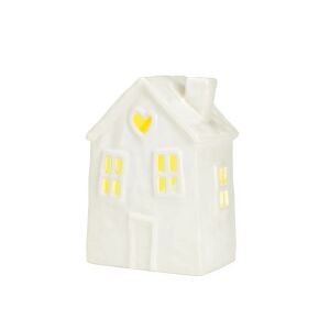 Decoratiune casuta suport lumanare, alb, 12x18x9 cm 132083124