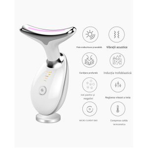 Arvada BeautyPro ES-1081 Gesichts- und Nackenmassagegerät mit EMS, IPL, Schallvibration und Thermotherapie - Gesichtsmassagegeräte
