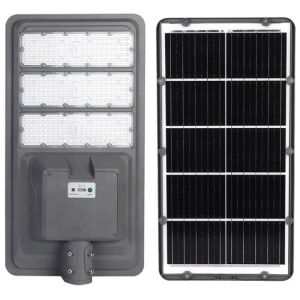 Lampa solara stradala KipHome, IP65, senzor de lumina, 306 LED-uri SMD, 3000 lm, panou 40W, putere 300W, autonomie 12-16 ore, telecomanda, montare prin fixare, pentru strada sau gradina, fini 132091086 - Lămpi stradale