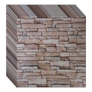 Set 10 x tapet autoadeziv 3D NEXTLY, pentru perete sau tavan, waterproof, ajustabil, adeziv puternic, usor de montat, suprafata acoperire 5.3 mp, 70x77 cm, design modern, multicolor, cod 7-V2