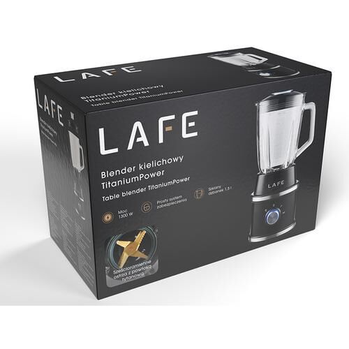 LaFe Titanium Power, 1300 W, 1,5 liter, Šesť čepelí, titánový povlak, čierny, mixér 135875192