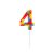 Lumânare aniversară Pick Blocks numărul 4, design colorat cu blocuri de construcție